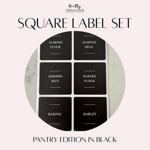 bogos-gift: 🎁 Square Label Set | Pantry Edition in Black (100% off)