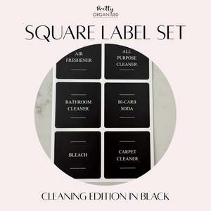 bogos-gift: 🎁 Square Label Set | Cleaning Edition in Black (100% off)