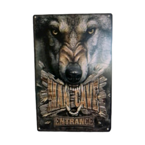 Wall Hangings Canvases: Man Cave Entrance - Metal Wall Hanging