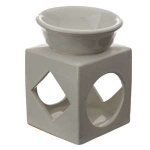 Oil Burners Fragrance Oils Soy Wax Melts: Classic Square White Oil Burner