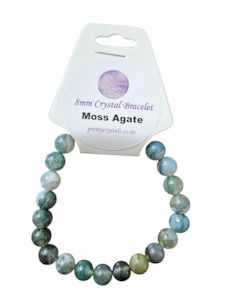 Bracelets: Moss Agate 8mm Bracelet