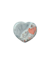 Worry Stones: Africian Bloodstone Heart Worry Stone