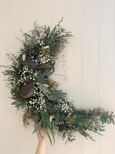 Dried Florals: Crescent Moon with Charm