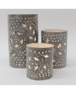 Products: Lanterns Swirl Set of 3 - Grey/White - Home & Gifting-Living & Decor : Preview & District - Le Forge S21 full price