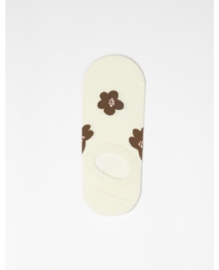 Stella + Gemma No Show Socks - Snow White/Choc Flowers - Brand-Stella & Gemm&hellip;