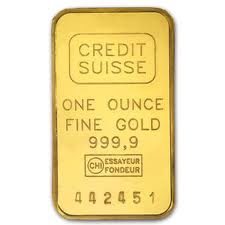 Gold Bullion: 10 x 1 oz gold credit suisse bars