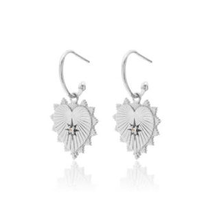 Star Hoops Topaz White Gold