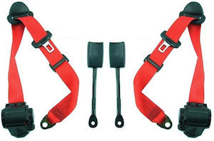 Fabspeed Porsche 993 Carrera Red 3 Point Replacement Seat Belts (1994-1998)