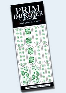 Bandana: NAIL FOILS | PAISLEY PRINT | GREEN