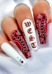 NAIL TRANSFER TATTOOS - PAISLEY PATTERN - BLACK & WHITE