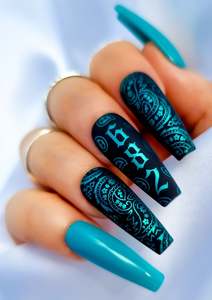 Bandana: NAIL FOILS - PAISLEY BANDANA – TURQUOISE