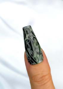 POUNAMU ANAMATA NAIL TRANSFER TATTOOS | DARK