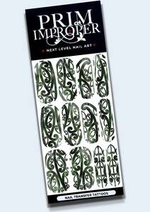 POUNAMU TE AO MĀRAMA NAIL TRANSFER TATTOOS | DARK