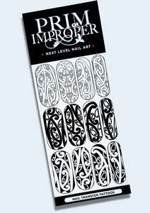 Christmas Collection: MĀORI NAIL TRANSFER TATTOOS - 818 MIX - BLACK & WHITE