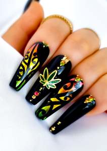 One Love Limited Edition: FESTIVAL NAIL FOILS - RASTA VIBES - MULTICOLOUR