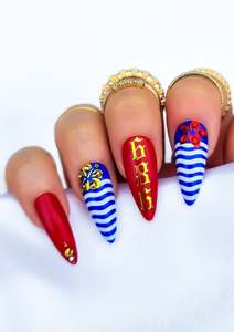 KIRIBATI NAIL FOILS | RED & GOLD
