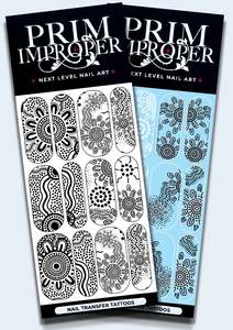 Nail Transfer Tattoos: INDIGENOUS AUSTRALIAN NAIL TRANSFER TATTOOS | SAMPLE SET | BLACK & WHITE