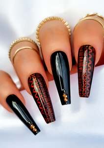 Island: FIJIAN NAIL TRANSFER TATTOOS - MARAMA - BLACK