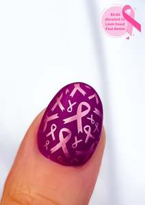 PINK RIBBON NAIL FOILS | ROSE