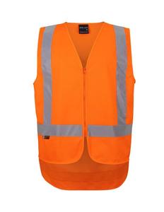 Hi Vis Tradewear Vests: 6DVQV JB's NSW/QLD Rail (D+N) Zip X-Back Safety Vest