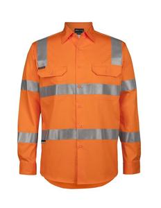 6DNWR JB's Hi Vis (D+N) L/S 150g AUST. Rail Work Shirt