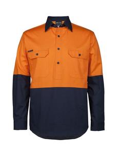 6HVCS JB's Hi Vis Close Front L/S 150g Work Shirt