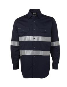 Hi Vis Tradewear Polos Shirts: 6HDNL JB's L/S 190G Work Shirt With Reflective Tape