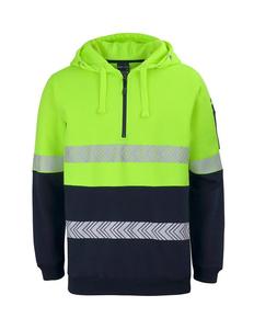 Hi Vis Tradewear Hoodies: 6HZSH JB's Hi Vis (D+N) 1/2 Zip Segmented Tape Hoodie