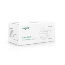 Personal Protective Equipment: OWGELS Disposable Face Mask 3 Ply Blue - Box 50