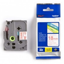 Brother Genuine TZe-242 Labelling Tape – Red on White, 18mm wide, 8m long