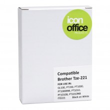 Icon Compatible Brother TZ Tape 9mm Black on White (TZ221)
