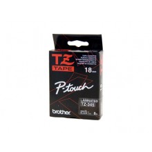 Brother Genuine 18mm White Text on Black Tape - 8 metres