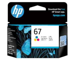Hp Genuine Ink: HP 67 Tri Colour Ink Cartridge