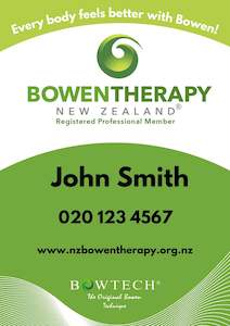 Bowen Therapy NZ Footpath Street Sign - PANEL only