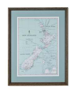Framed Prints: Map of N.Z. Circa 1960's-70's