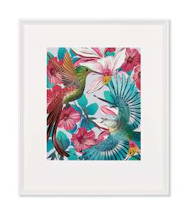 Limited Edition Framed Prints: Heavenly Hummingbirds by Flox