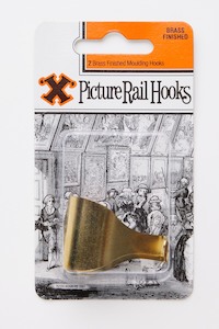 Framing Consumables: Picture Rail Hooks - Brass