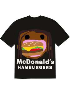 Cactus Plant Flea Market: Travis Scott x CPFM 4 CJ Burger Mouth T-Shirt Black
