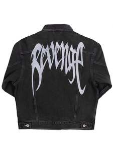 Revenge Embroidered Logo Denim Jacket Black [SS21]