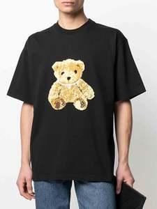 We11done Oversized Embroidered Teddy Tee Black