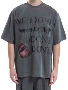 We11done: We11done Charcoal Washed Logo Tee