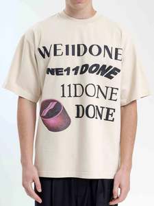 We11done: We11done Ivory Washed Logo Tee