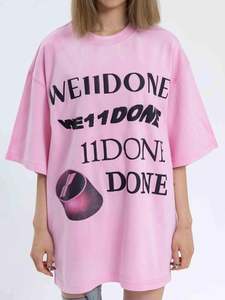We11done: We11done Pink Washed Logo Tee