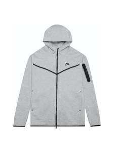 Hoodie: Nike Sportswear Tech Fleece Full-Zip Hoodie Heather Grey/Black
