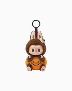 For Her: Pop Mart Labubu Happy Halloween Party Series-Sitting Pumpkin Vinyl Plush Pendant