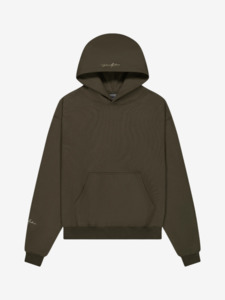 Prior Embroidery Logo Oversized Cropped Hoodie Oil