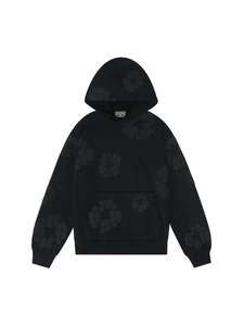 Denim Tears: Denim Tears Cotton Wreath Hoodie Black Monochrome