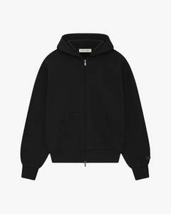 Fear of God Essentials Classic Full Zip-Up Hoodie Jet Black