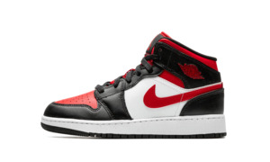 Air Jordan 1 Mid Black Fire Red (GS)