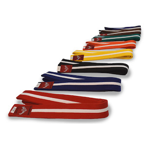 Coloured Karate Belt with White Stripe